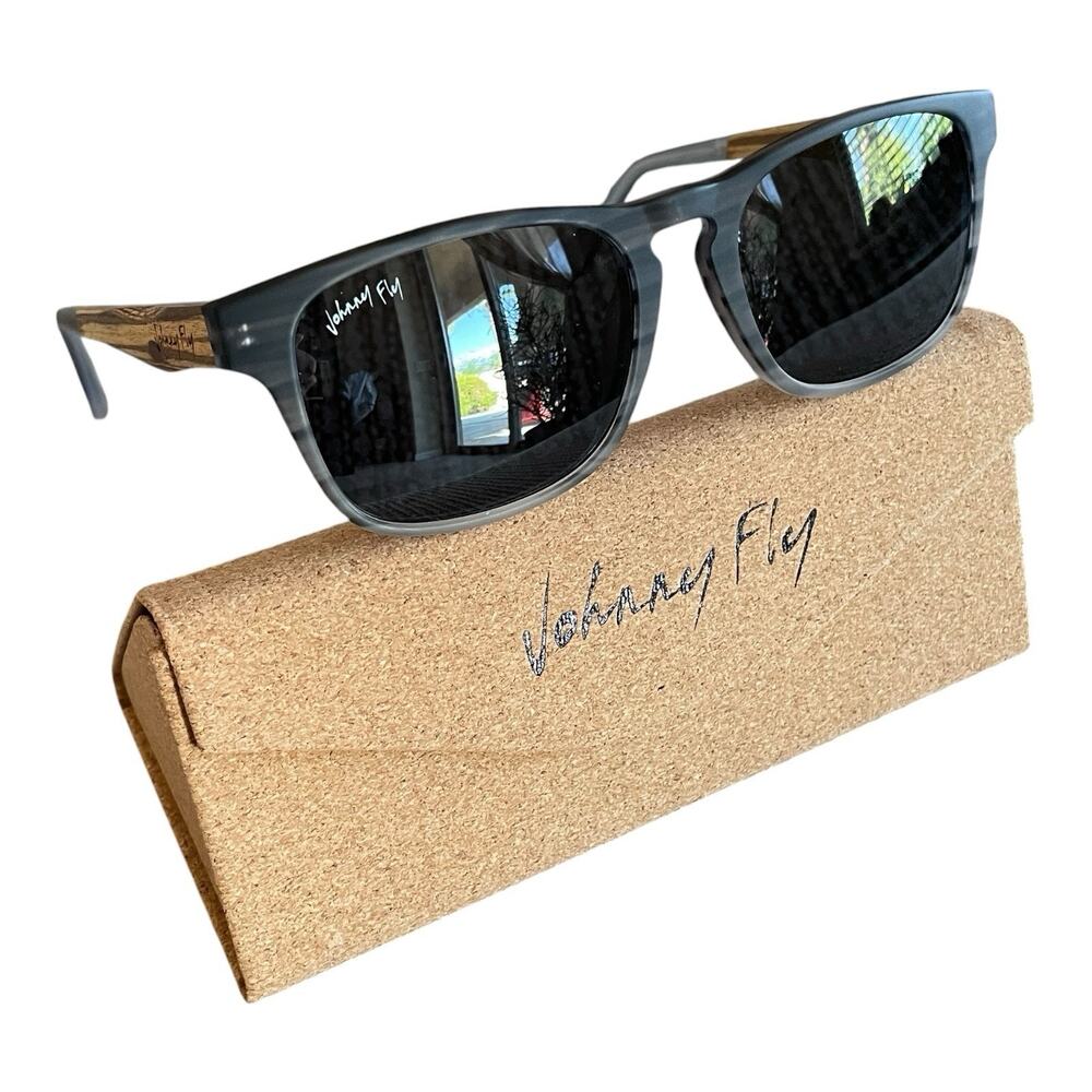 JOHNNY FLY Splinter Signature Collection Gray Woodgrain NEW Polarized Sunglasses
